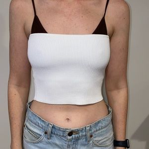 Cropped White tube top